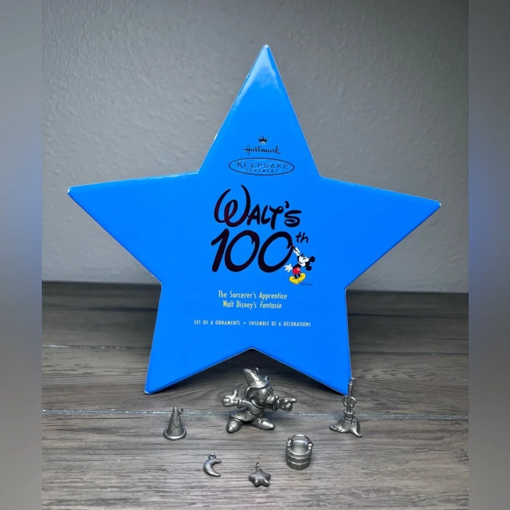 Hallmark VTG 2001 NIB Disney 100th Sorcerers Apprentice Fantasia 6 Mini Ornament